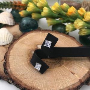 Altın Kaplama Beyaz Swarovski Taşlı Küpe BKP014