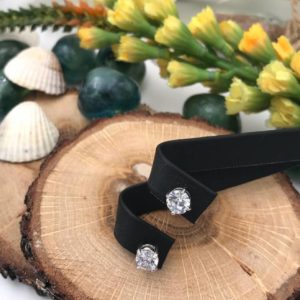 Altın Kaplama Beyaz Swarovski Taşlı Küpe BKP019